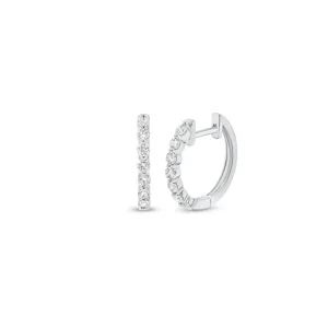 0.36 ct Prong-Set Diamond Huggie Earrings