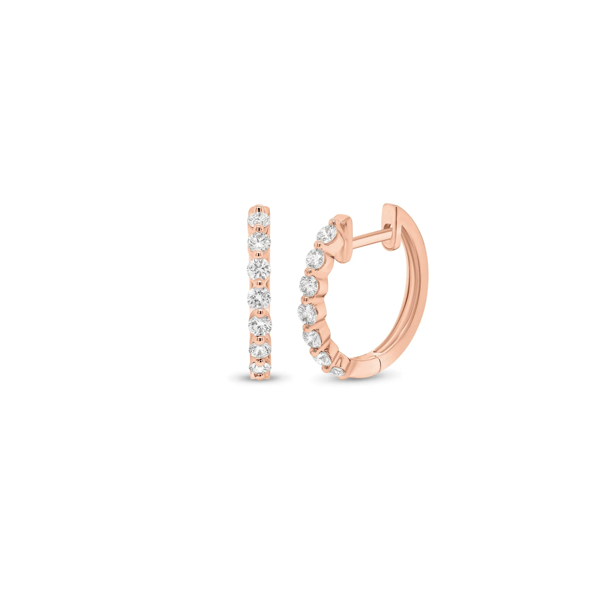 0.36 ct Prong-Set Diamond Huggie Earrings