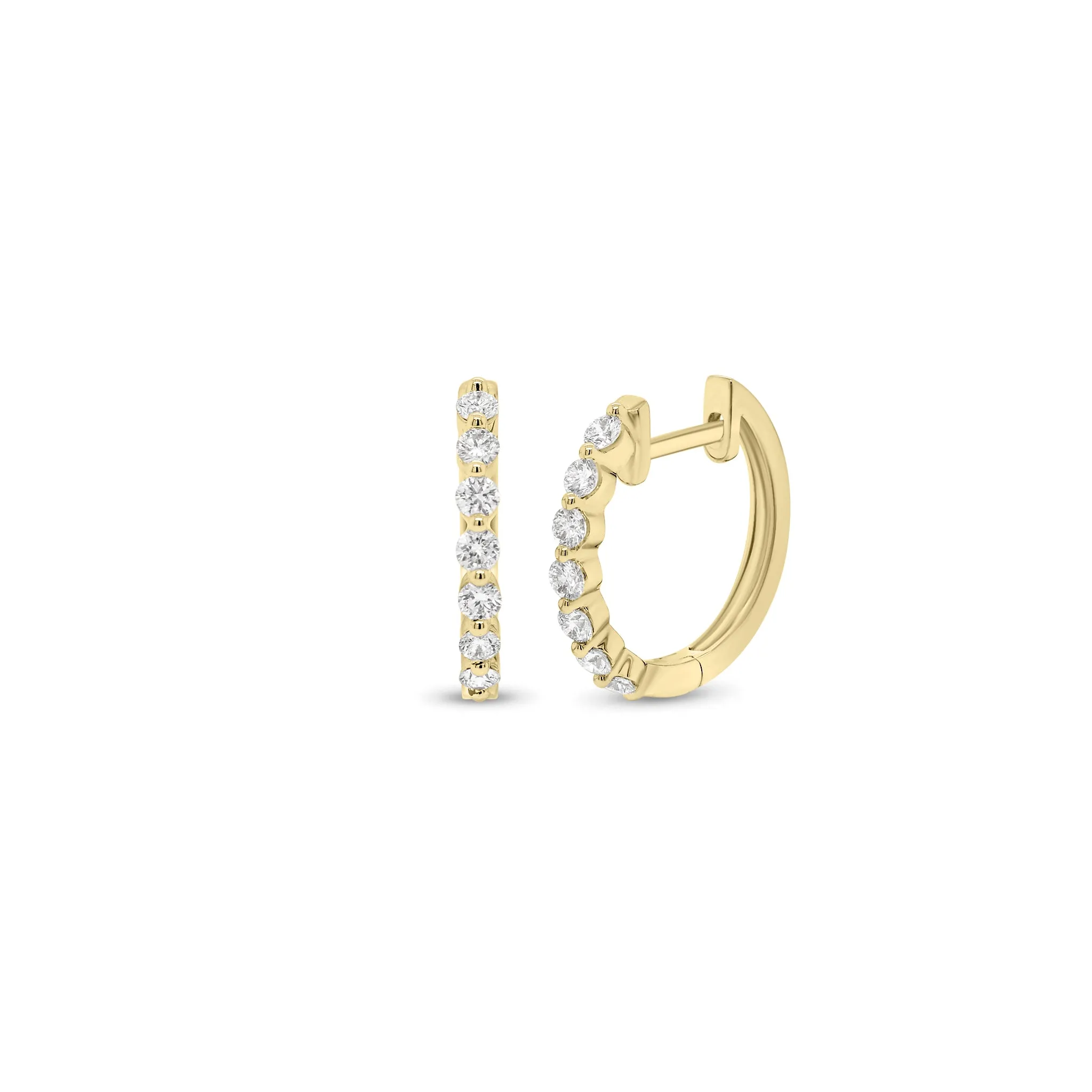 0.36 ct Prong-Set Diamond Huggie Earrings