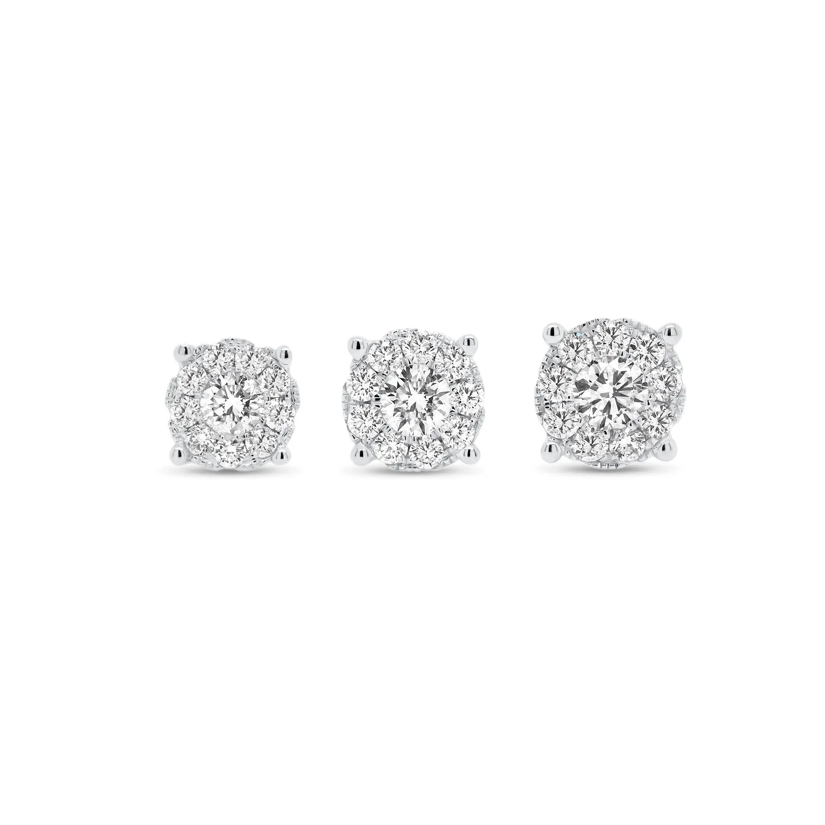 0.78 ct Round Diamond Cluster Earrings