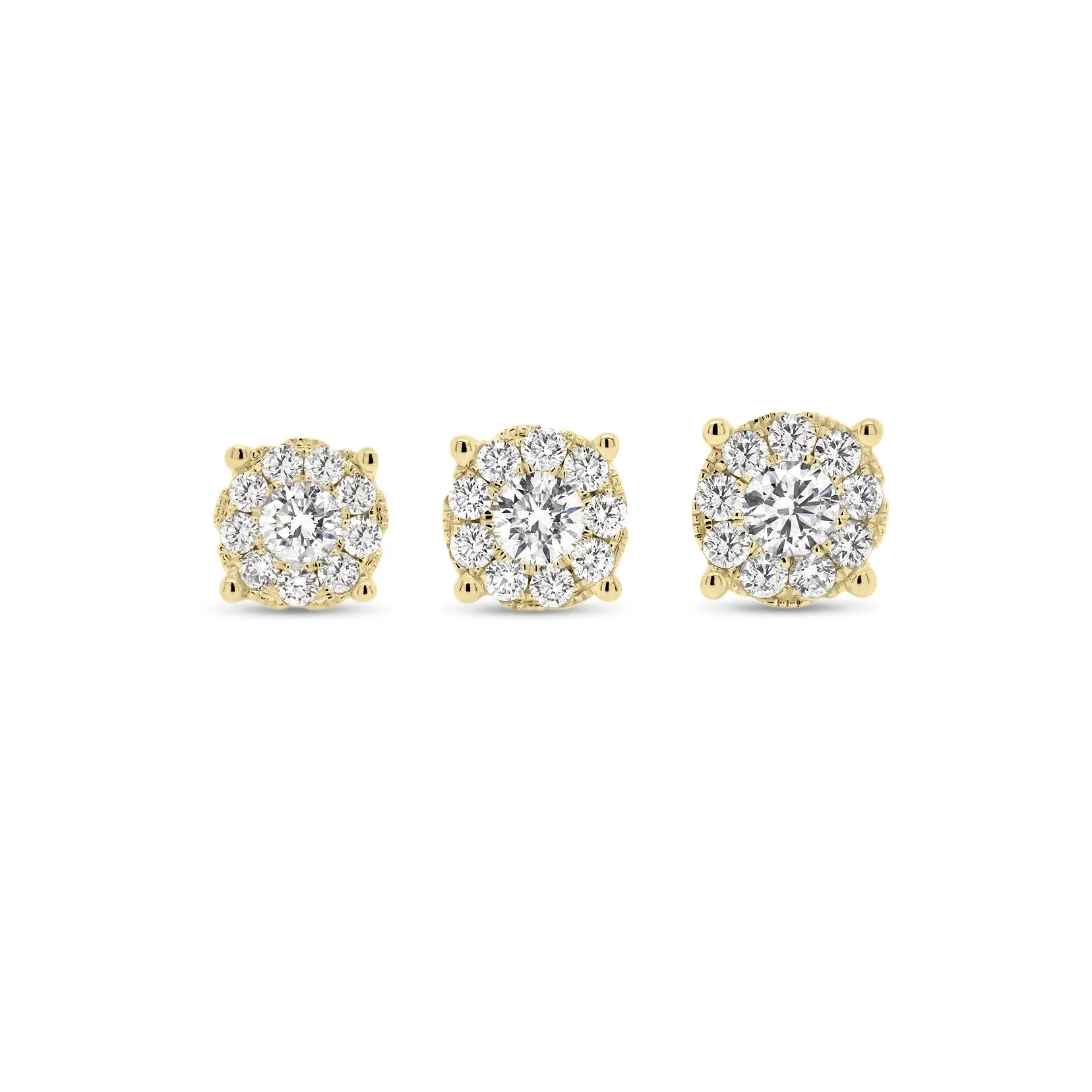 0.78 ct Round Diamond Cluster Earrings