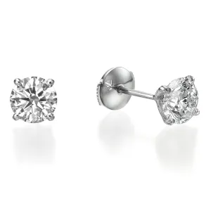 1 ct Round Brilliant Cut Diamond Stud Earrings