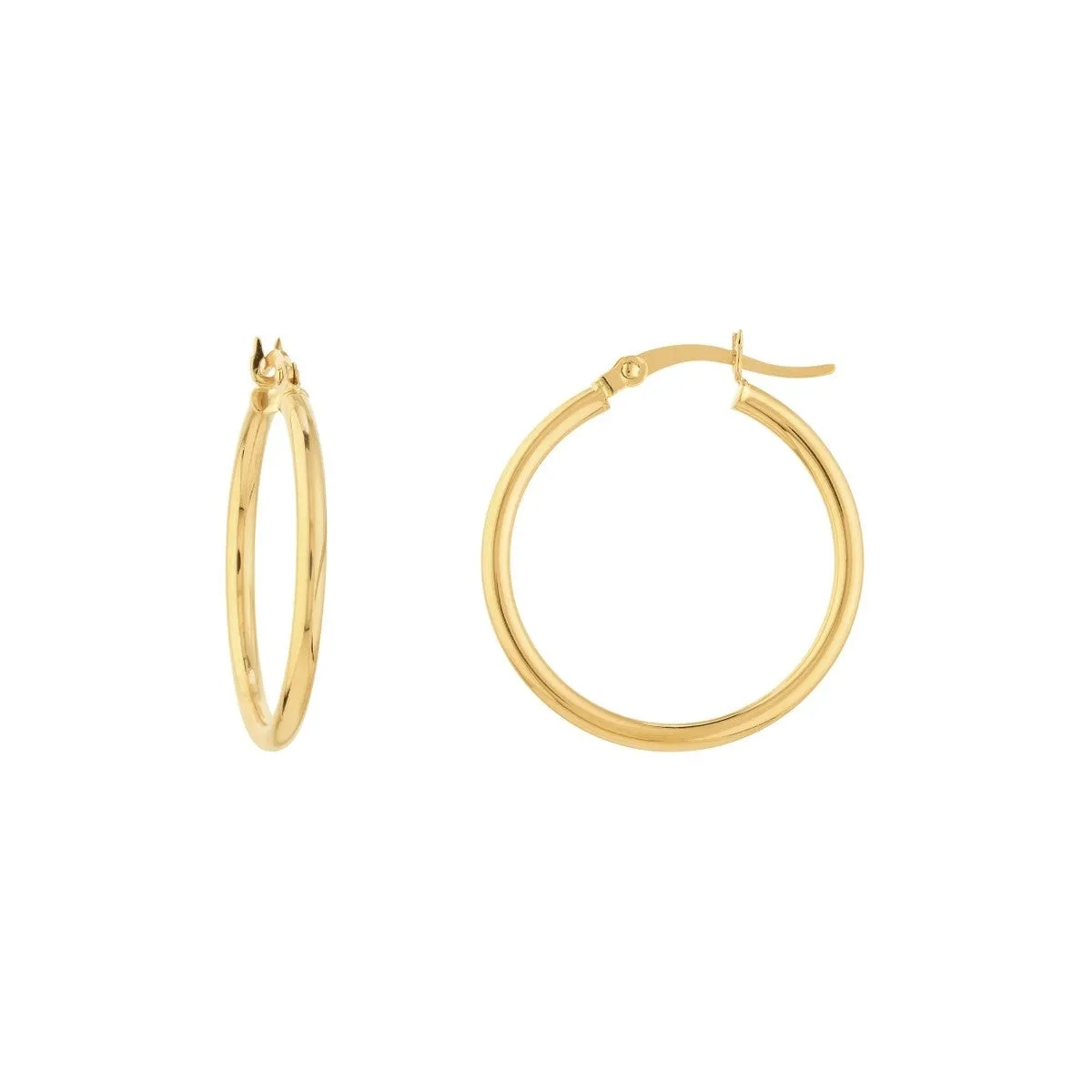 10K Yellow Gold 2x25mm Hoops