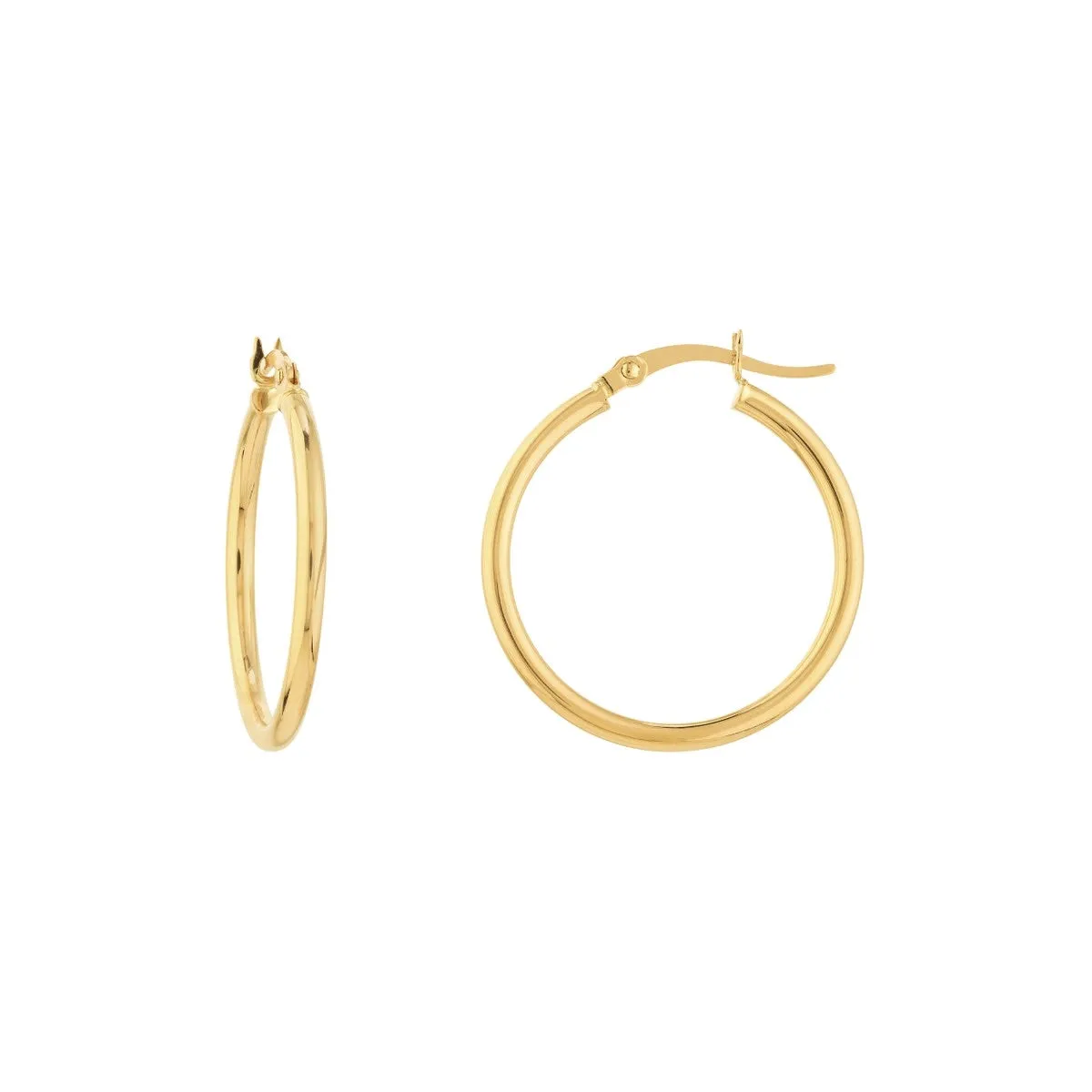 10K Yellow Gold 2x25mm Hoops