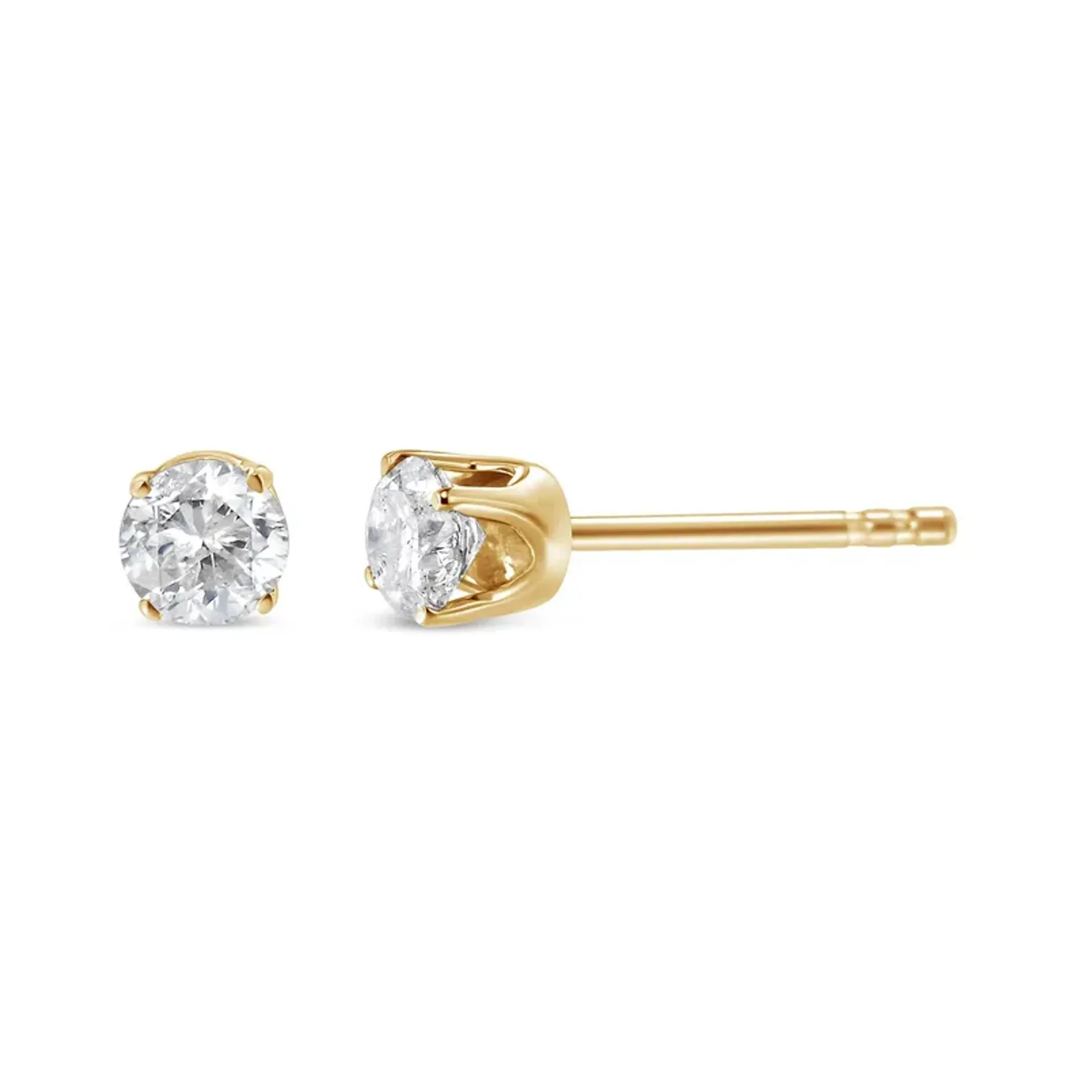 10k Yellow Gold Solitaire Diamond Stud Earrings (0.62 cttw, K-L Color, I1-I2 Clarity)