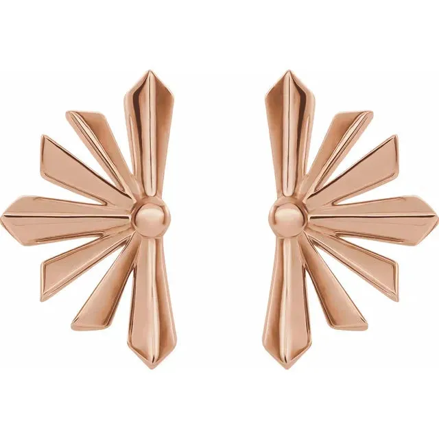 14K Gold Starburst Post Earrings