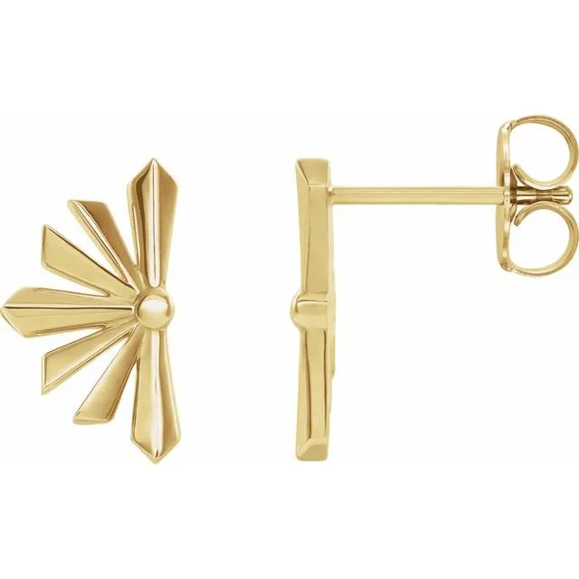 14K Gold Starburst Post Earrings