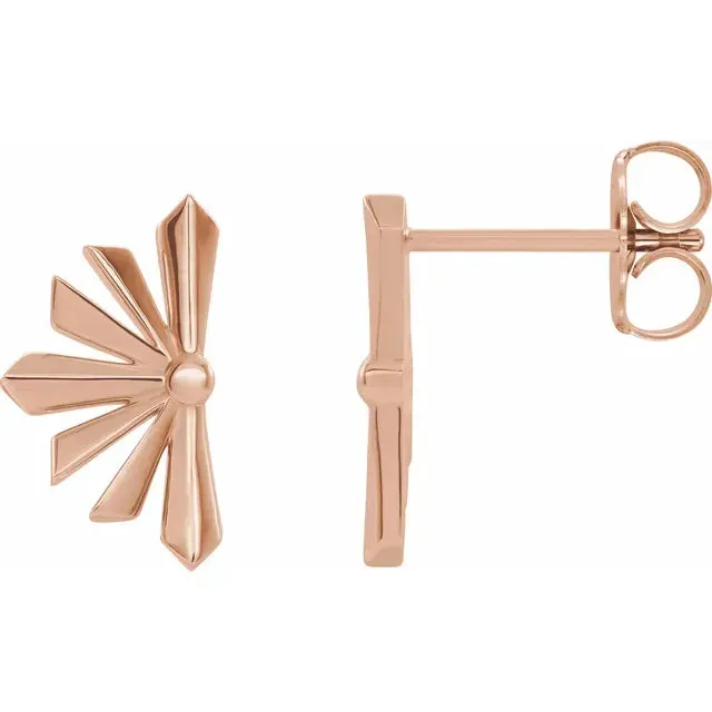 14K Gold Starburst Post Earrings