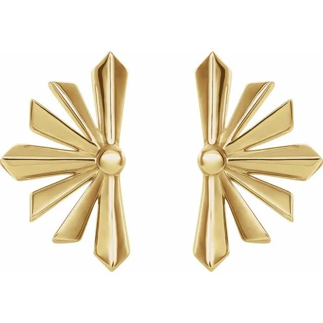 14K Gold Starburst Post Earrings