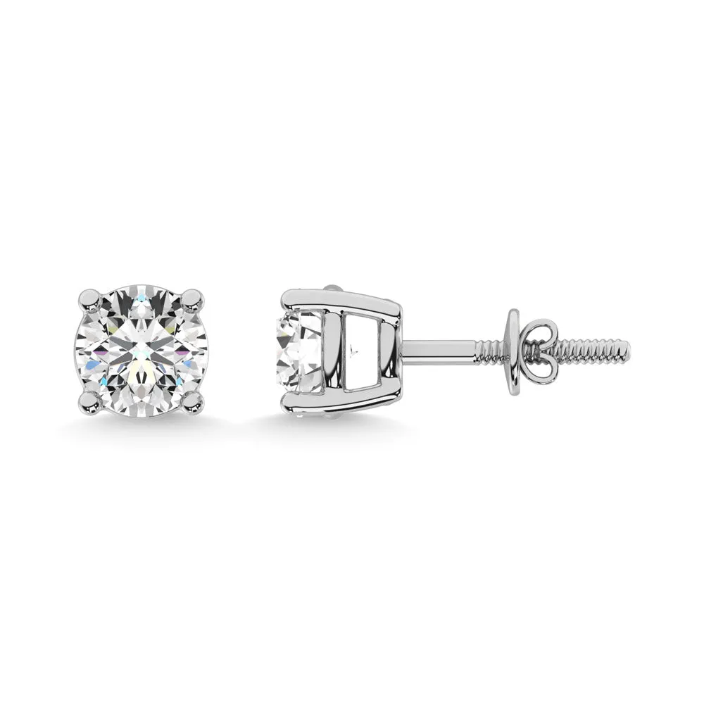 14K White Gold 1/6 Ct.Tw. Premium Diamond Stud Earrings