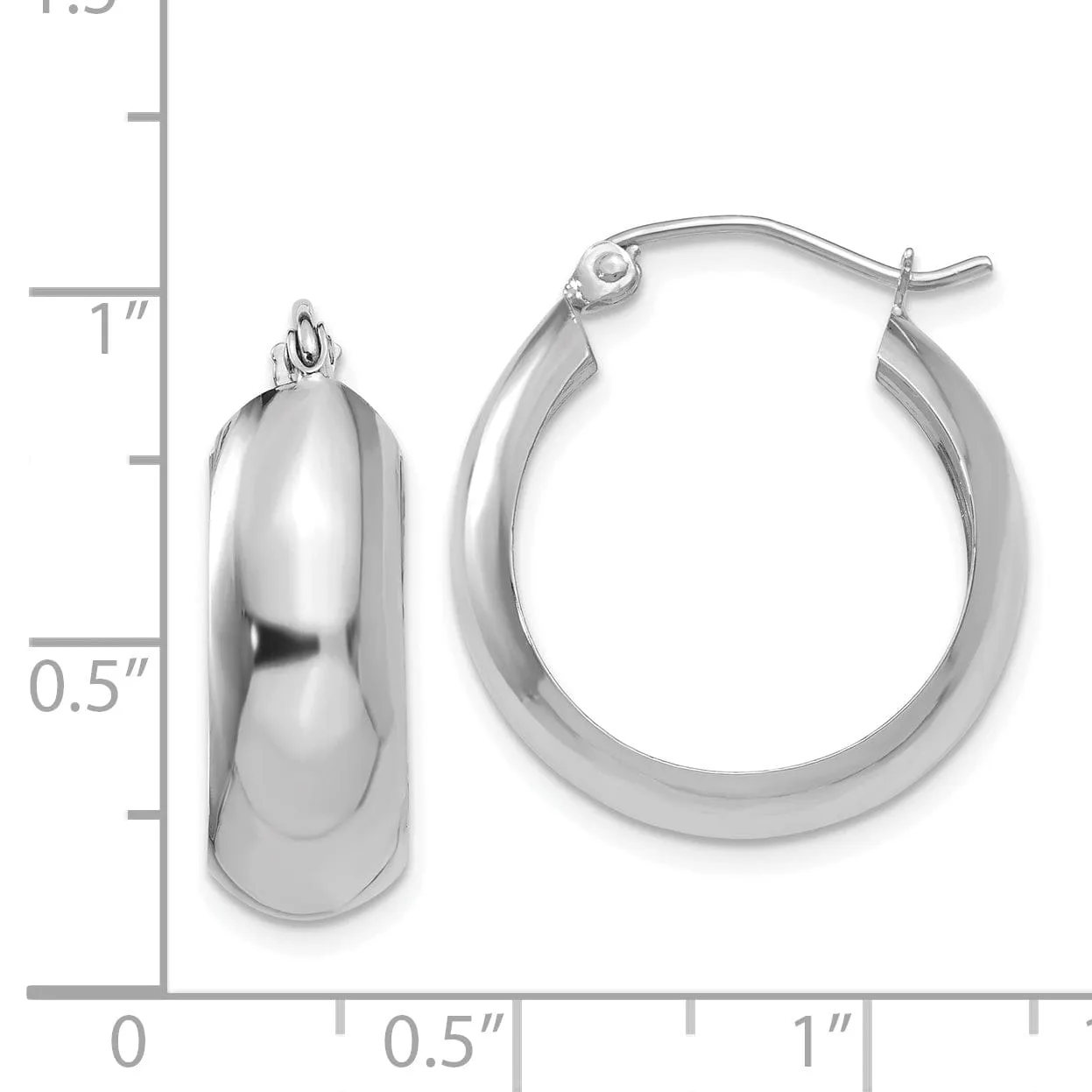 14k White Gold Hoop Earrings