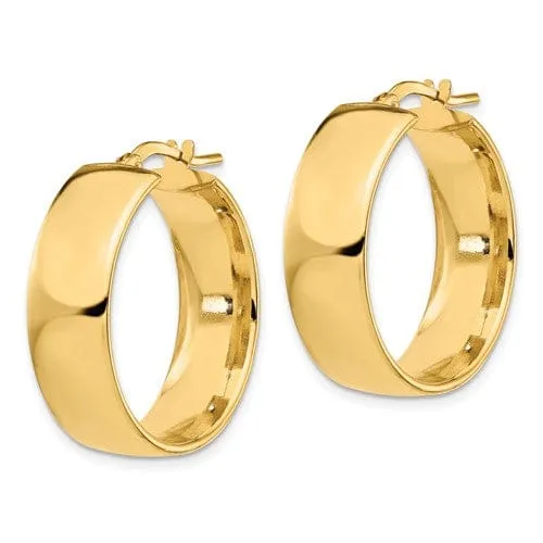 14k Yellow Gold 8mm High Polished Hoop Earrings