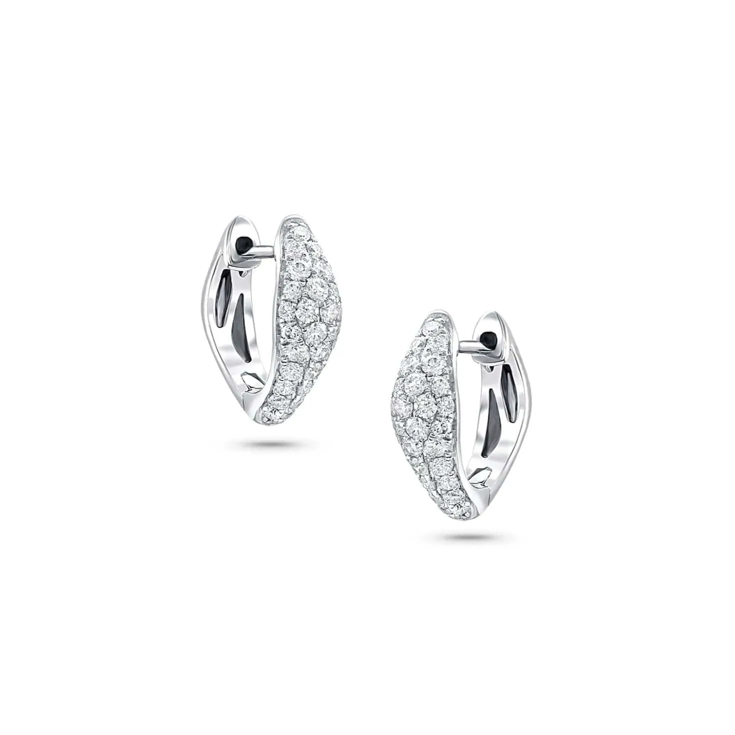 18 kt White Gold Diamond Huggie Earrings