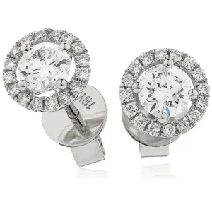 18ct White Gold 0.35ct Diamond Halo Stud Earrings