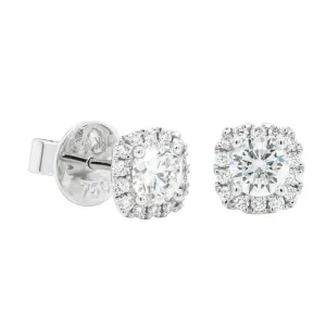 18ct White Gold .80ct Diamond Peony Stud Earrings