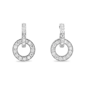 18ct White Gold Diamond Ring Drop Earrings