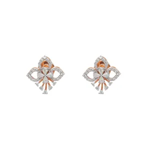 18K Rose Gold & 0.6ct Diamond Stud Earrings (3.6gm)