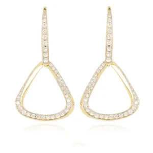 18k Yellow Gold Diamond Fashion Drop Earrings