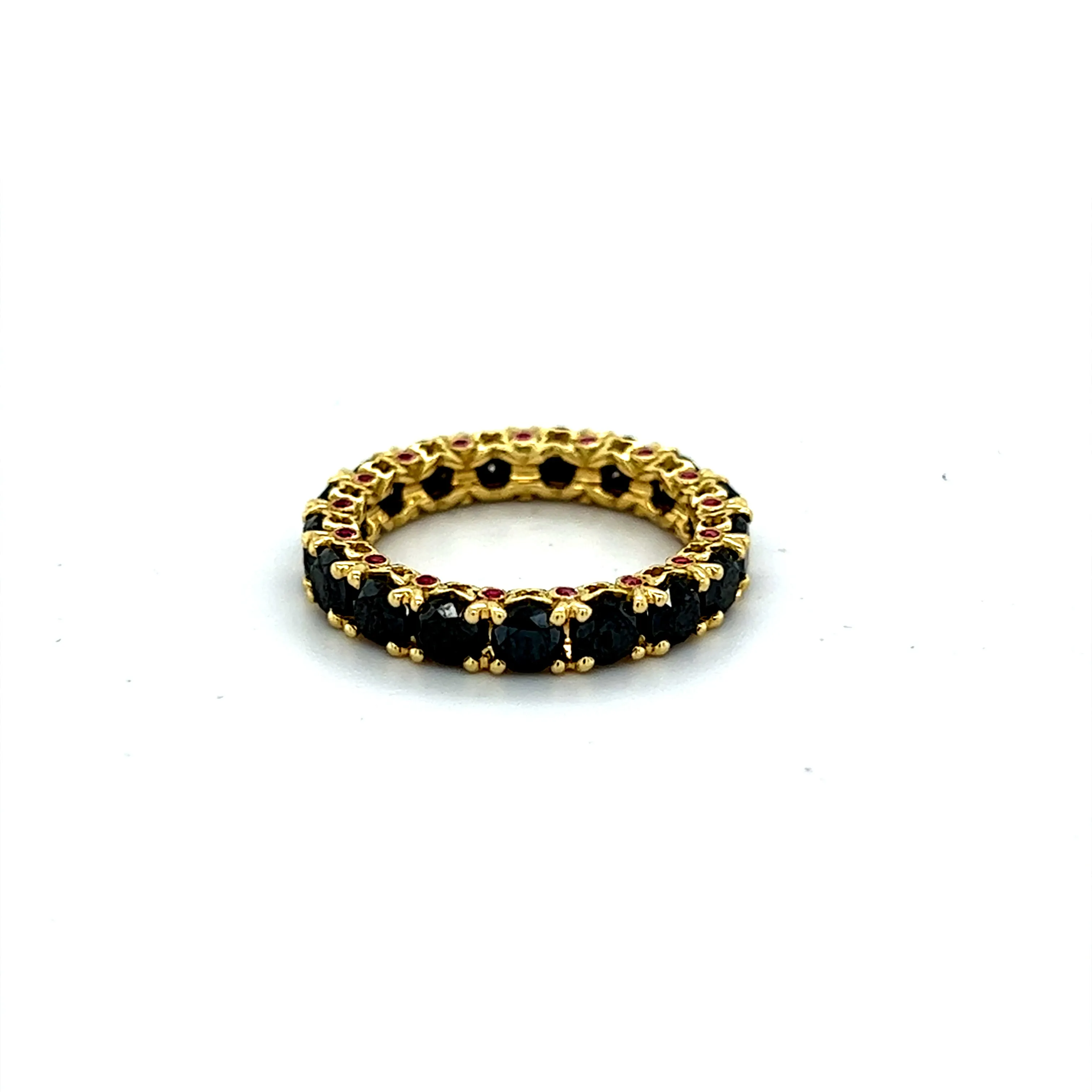 18kt Green Gold Rose-cut Black Diamond Eternity Band 3.5mm