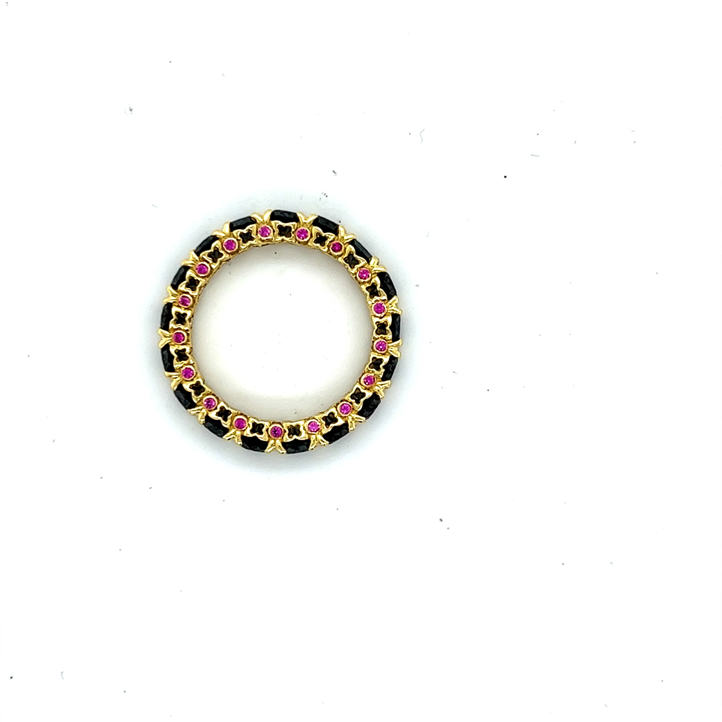 18kt Green Gold Rose-cut Black Diamond Eternity Band 3.5mm