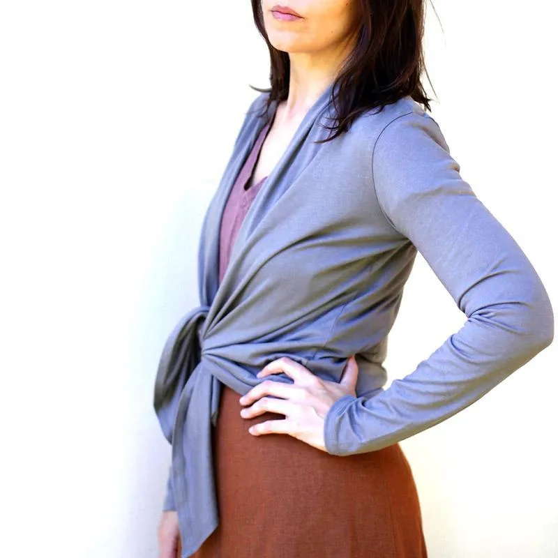 (20% Off) Cardigan Wrap - Slate Gray Hex Modal Cotton (XL Only) by Blackbird Supply Co.