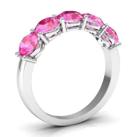 2.00cttw Shared Prong Pink Sapphire 5 Stone Ring