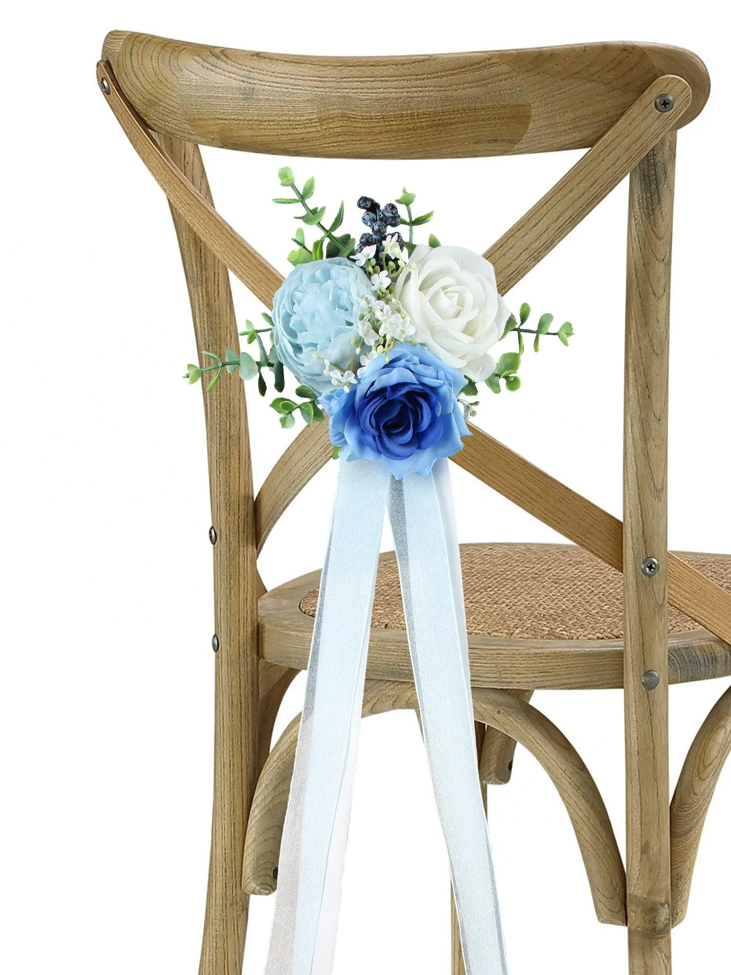 6Pcs Blue & White Aisle Flower Arrangement