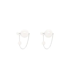 925 Sterling Silver 5MM Swarovski Pearl Closure Dangle Earring