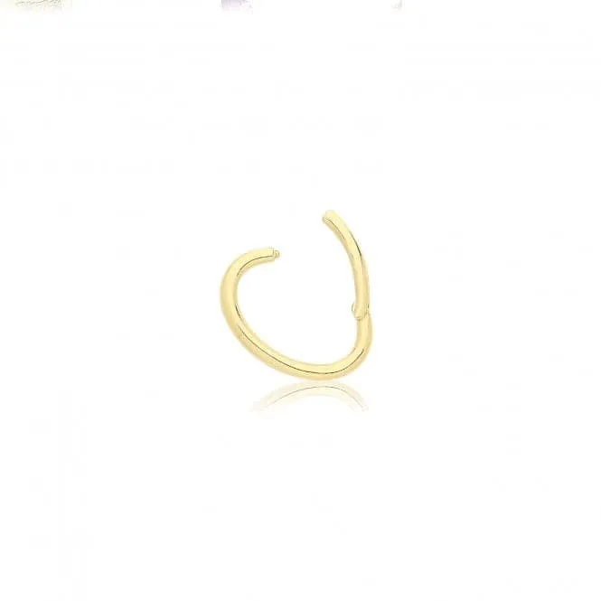 9ct Yellow Gold Seamless Oval Clicker Earring ES2011