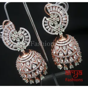 Aisha Cubic Zirconia Jhumka Earrings