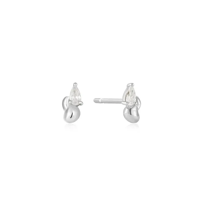 Ania Haie Silver Twisted Wave Stud Earrings