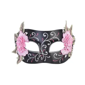 Aria Black & Pink Masquerade Mask