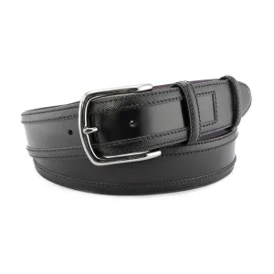 Black wing tip cordovan belt