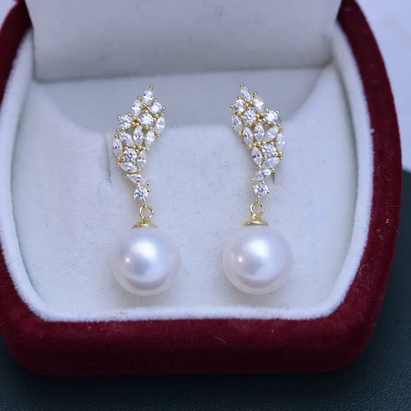 Bling CZ Pearls Earrings