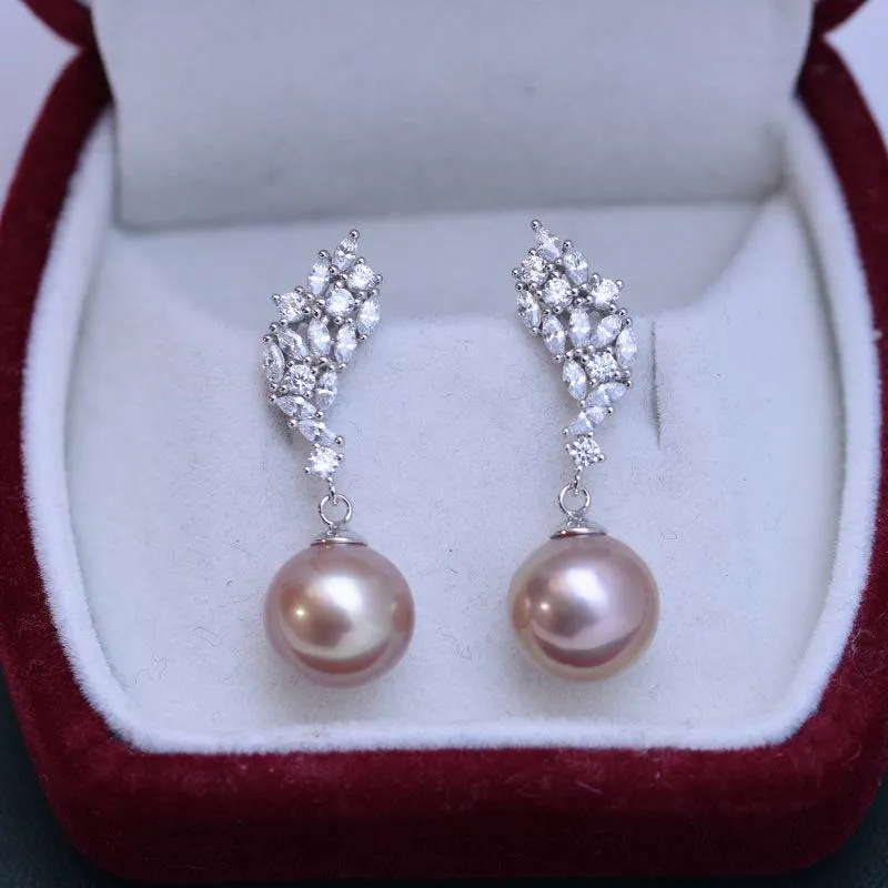 Bling CZ Pearls Earrings