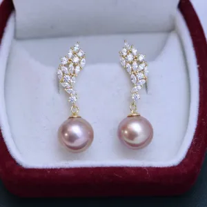 Bling CZ Pearls Earrings