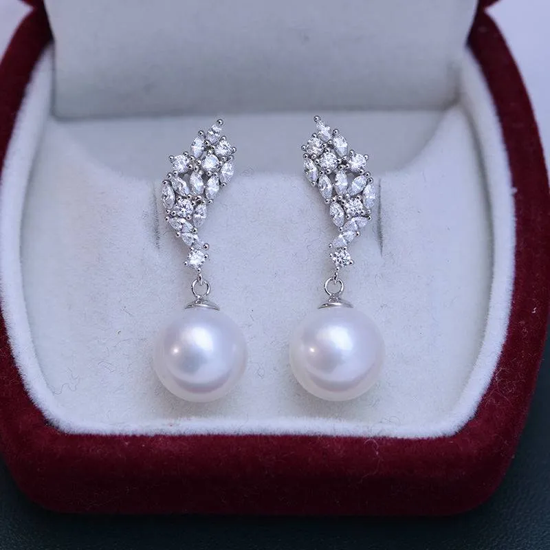 Bling CZ Pearls Earrings