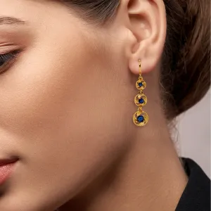 Blue Diamond Drop Earrings For Women