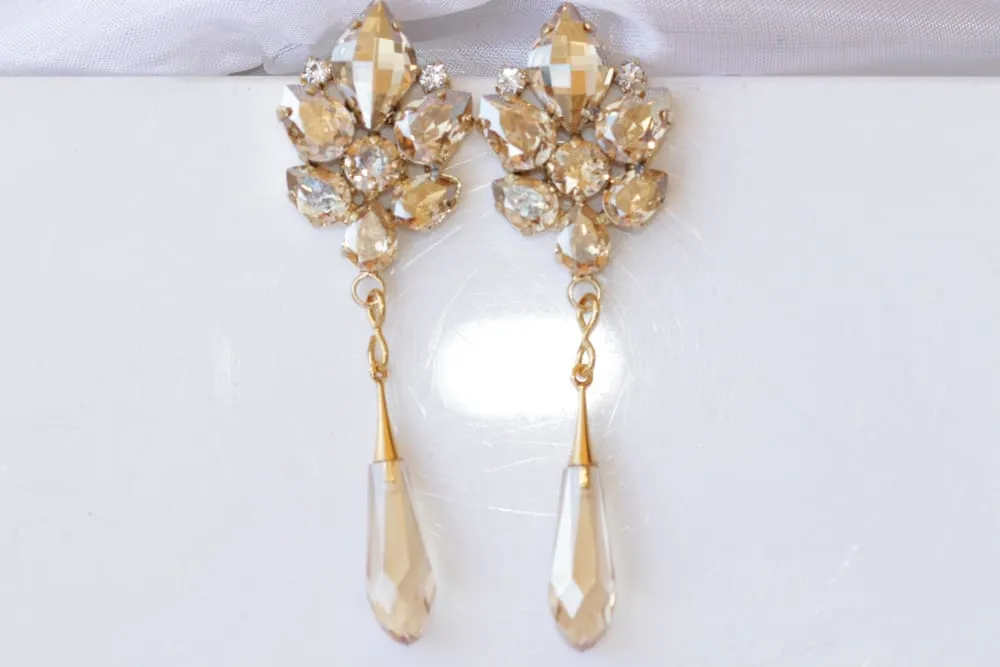 CHAMPAGNE CHANDELIER EARRINGS