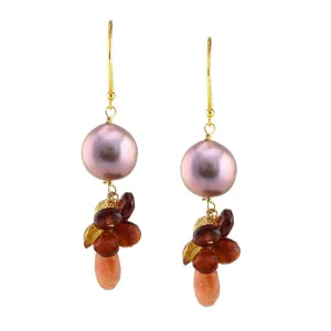 Champagne Edison Pearl Gemstone Earrings