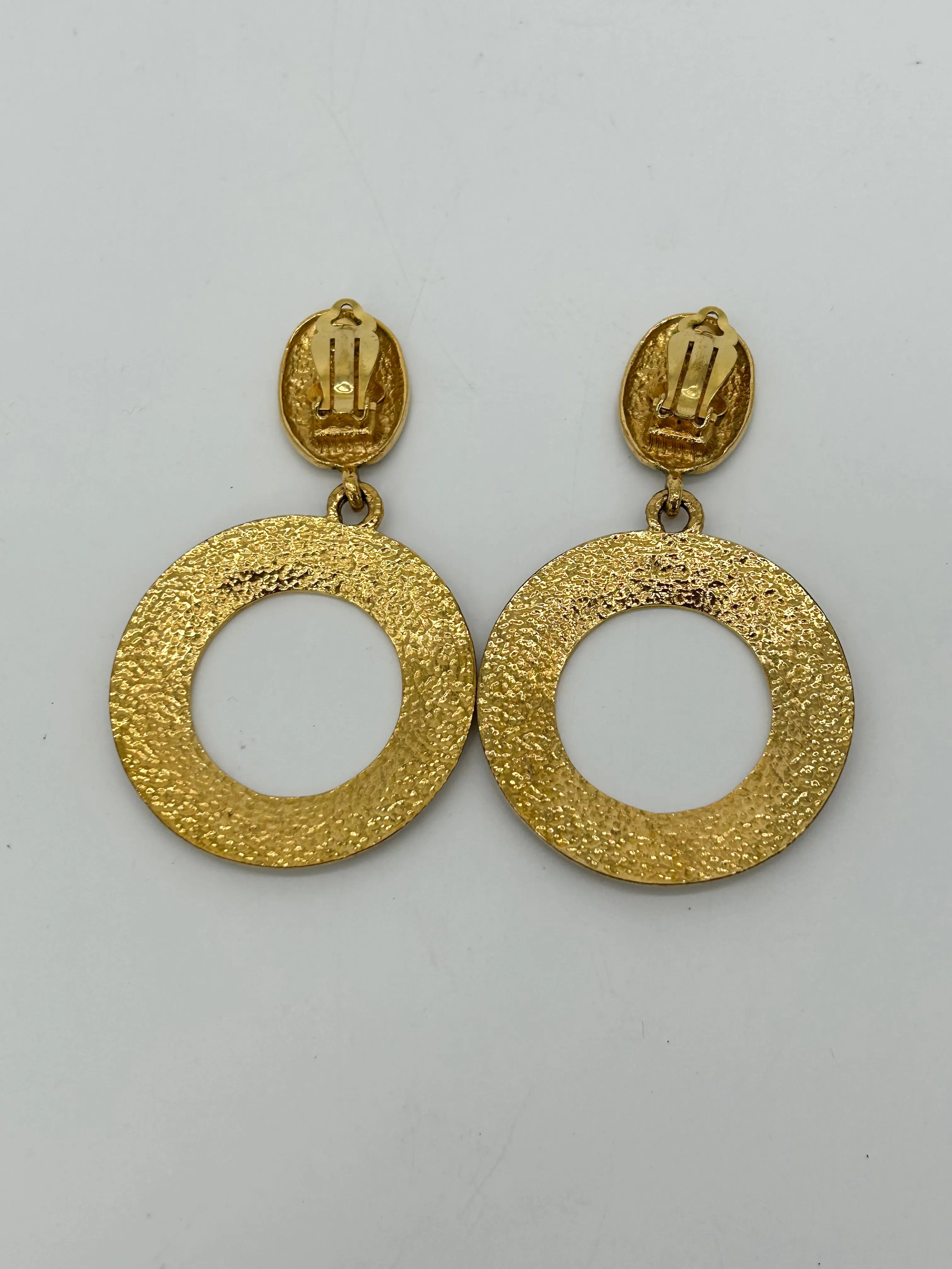 Chanel Vintage Gold Hoop Earrings