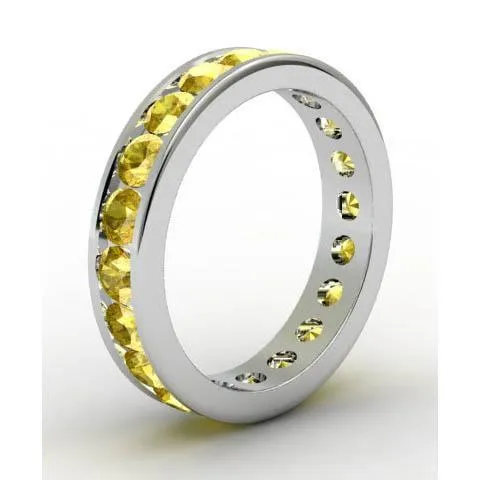 Channel Set Yellow Sapphire Eternity Ring