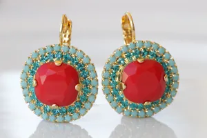 CORAL And Turquoise earrings