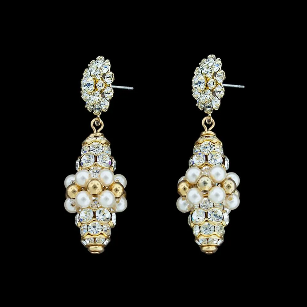 Crystal Encrusted Drop Earrings