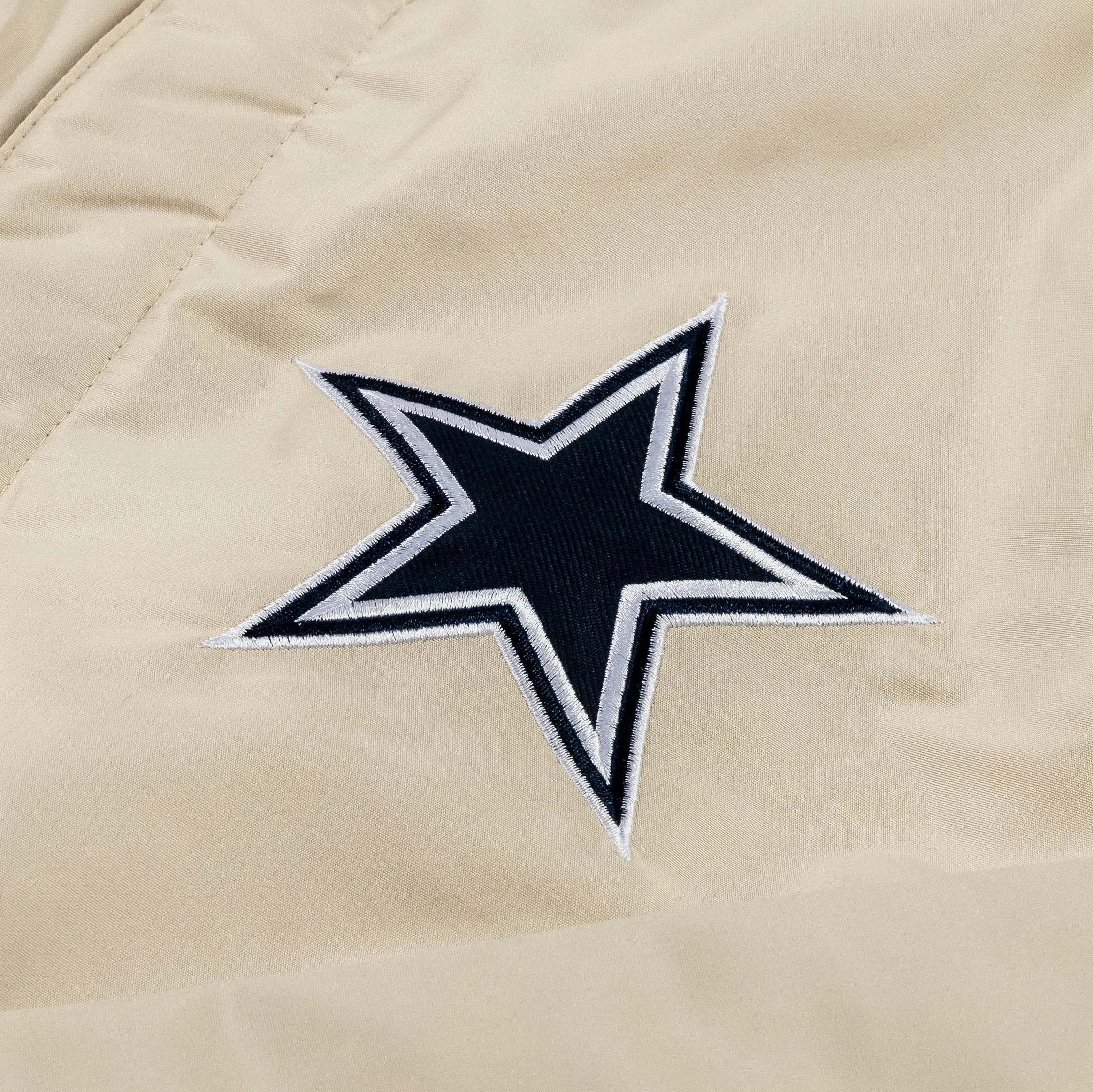 Dallas Cowboys Reversible Letterman Mens Jacket (Beige/White)