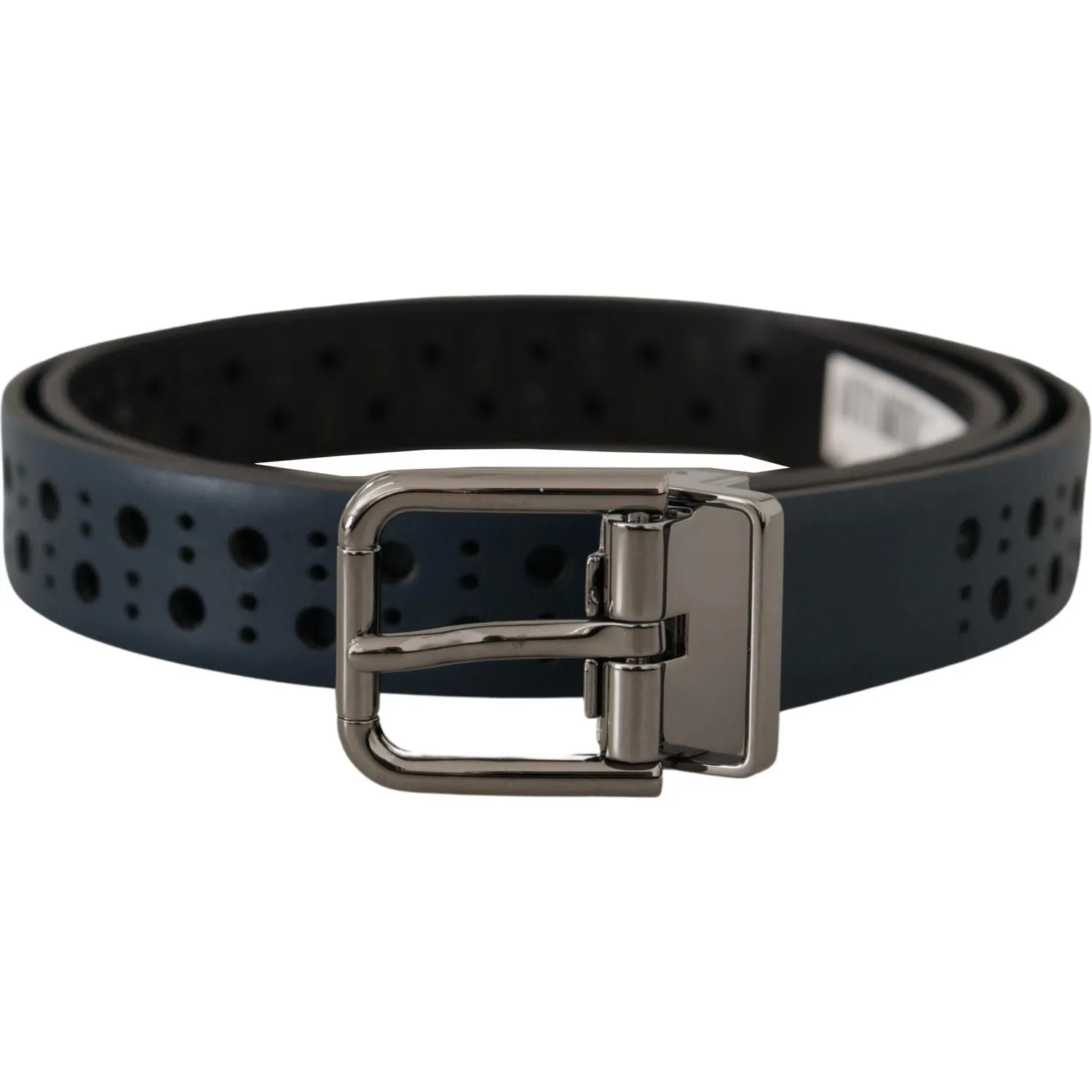 Dolce & Gabbana Elegant Navy Blue Leather Belt