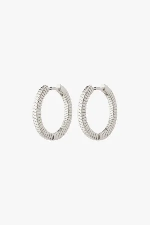 Dominique Flat Snake Silver Hoop Recycled Earrings