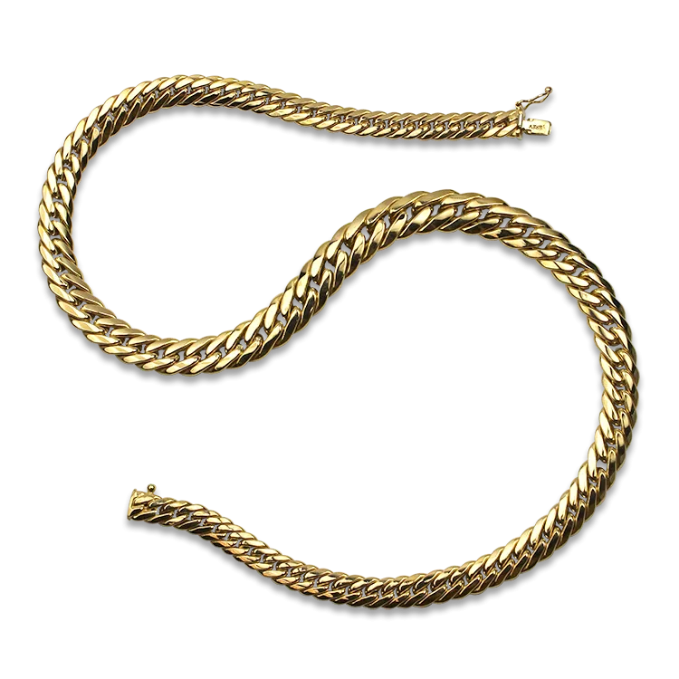 Estate 14k Yellow Gold Tapered Curb Link 18" Chain