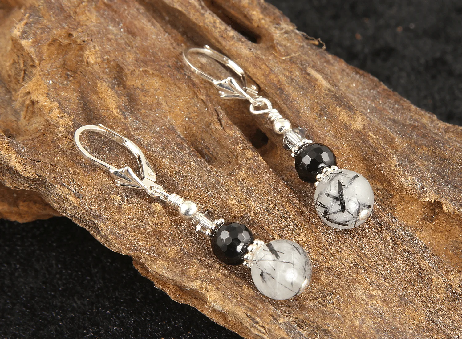 Fancy Quartz Gemstone Beaded Earrings