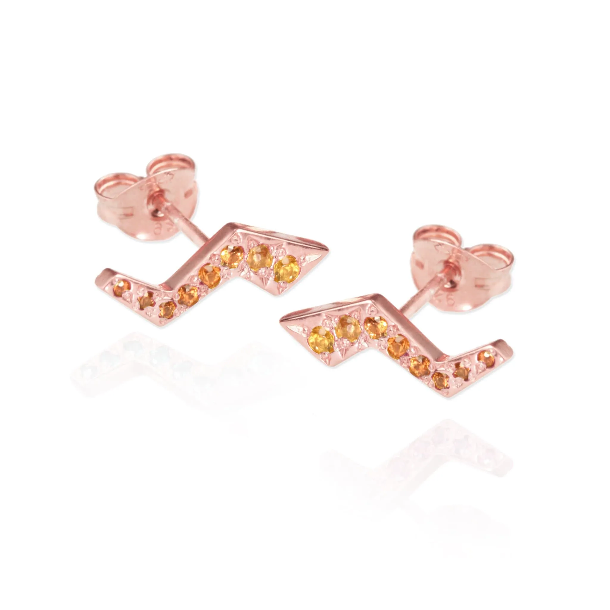 Flash Stud Earrings with Sapphires